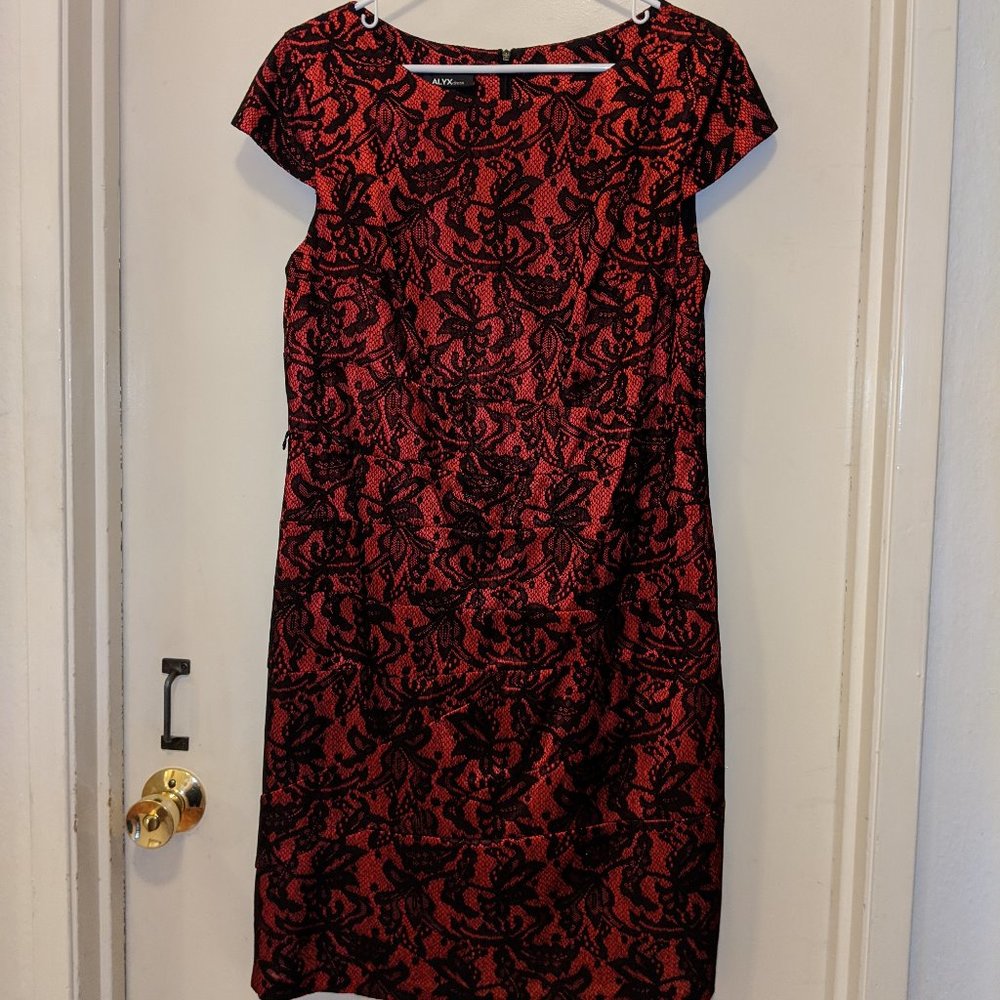 Red And Bleck Lace Dress